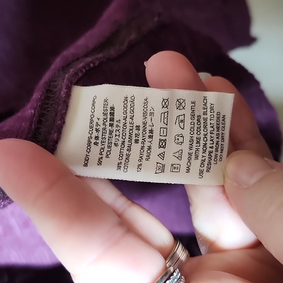 We The Free Juicy Long Sleeve Cowl Neck Knit Top Purple Open back Date SMALL - Picture 6 of 7